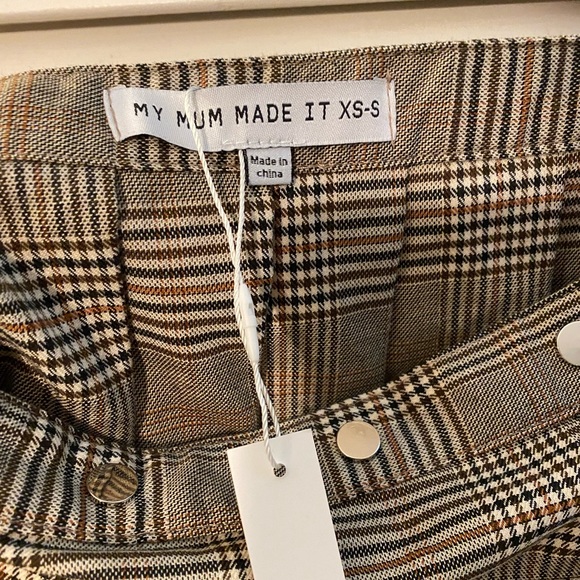 NWT my mum made it plaid pencil pleat skirt, XS-S - Picture 5 of 6